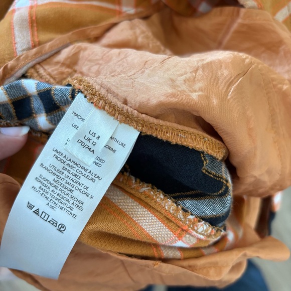 Anthropologie by Maeve Plaid Wide-Leg Pants in Orange and Black - Picture 13 of 13